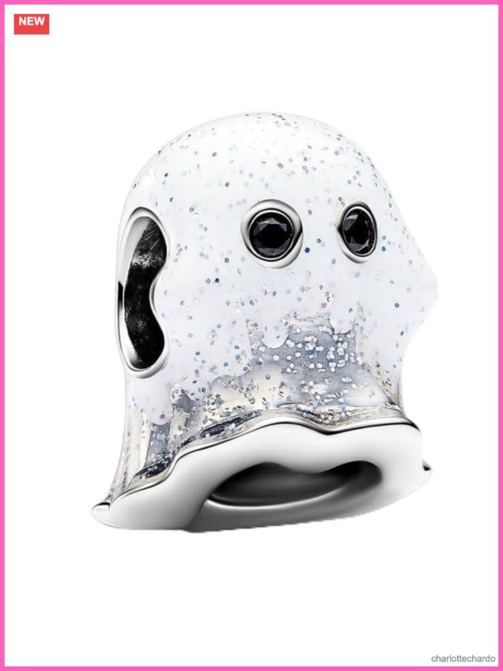 Sterling Silver Ghost Charm Pendant for Bracelets Halloween Jewelry